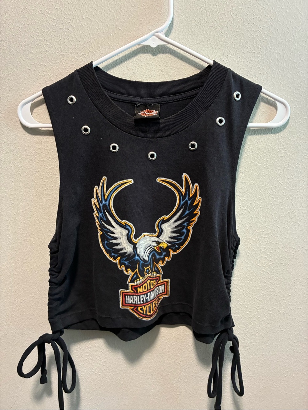 Harley-Davidson Eagle Lace Up Crop Tank XL